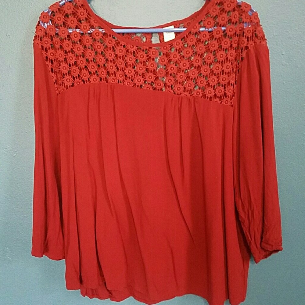 Darling red wine lace top
